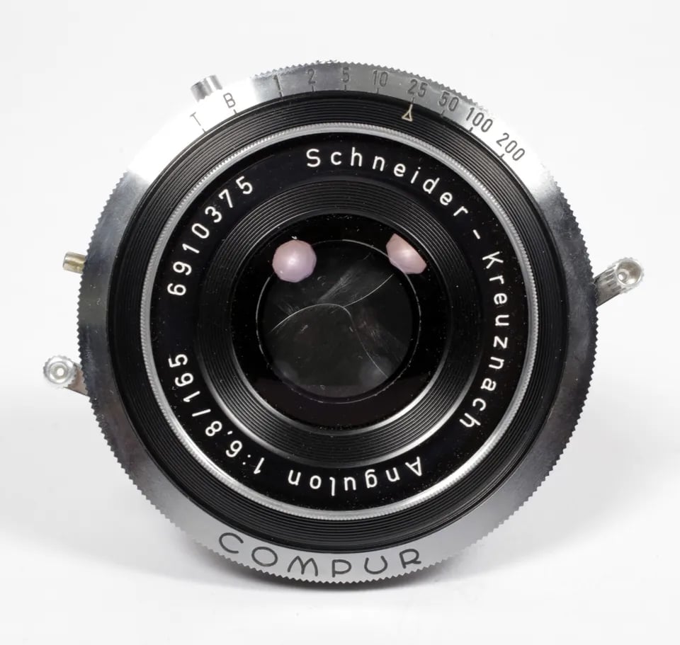 Schneider Angulon 165mm F6.8 in Compur #2 wide angle lens Schneider Angulon 165mm F6.8 in Compur #2 wide angle lens